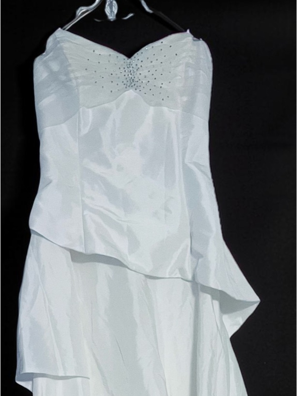 White Tiered Layered Wedding Dress